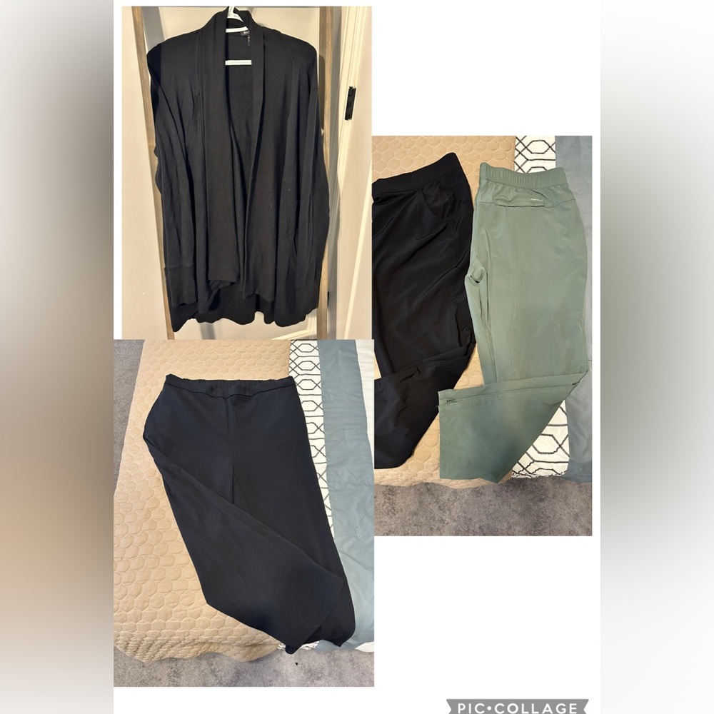 Stylish Women's Black and Green Pants